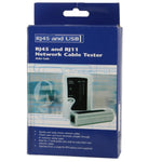 Testador de cabo de rede RJ45 e RJ11, RJ45/RJ11 preto