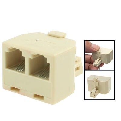 Adaptador Conversor de Tomada RJ11 Macho para 2 Fêmeas RJ11