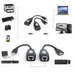 Extensor USB para RJ45 por Cabo Cat5e 50m, 1 Porta USB