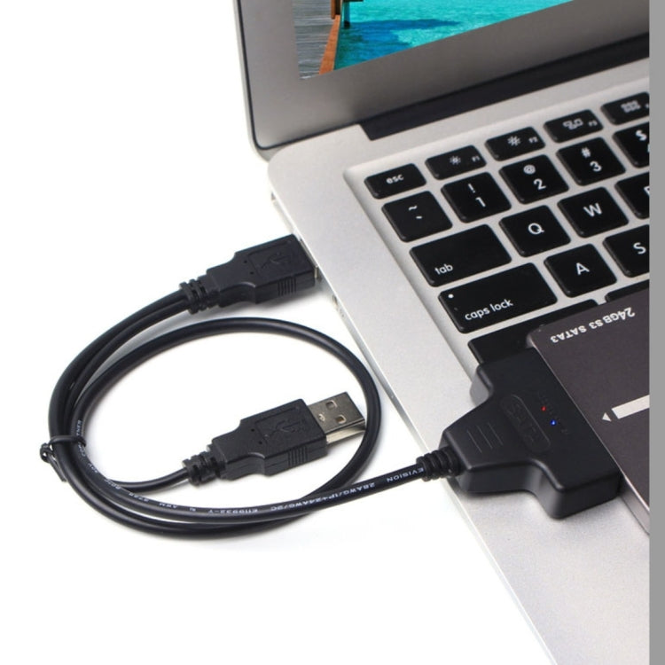 Cabo Adaptador Duplo USB 2.0 para Disco Rígido SATA 2.5 polegadas HDD / SSD, Duplo USB 2.0 para SATA