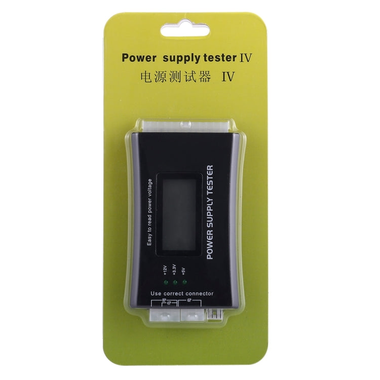 Testador de Fonte de Alimentação PC com Display LCD Digital, 20/24 Pinos, Medidor de Potência, Ferramenta de Diagnóstico, Conector ATX com LCD