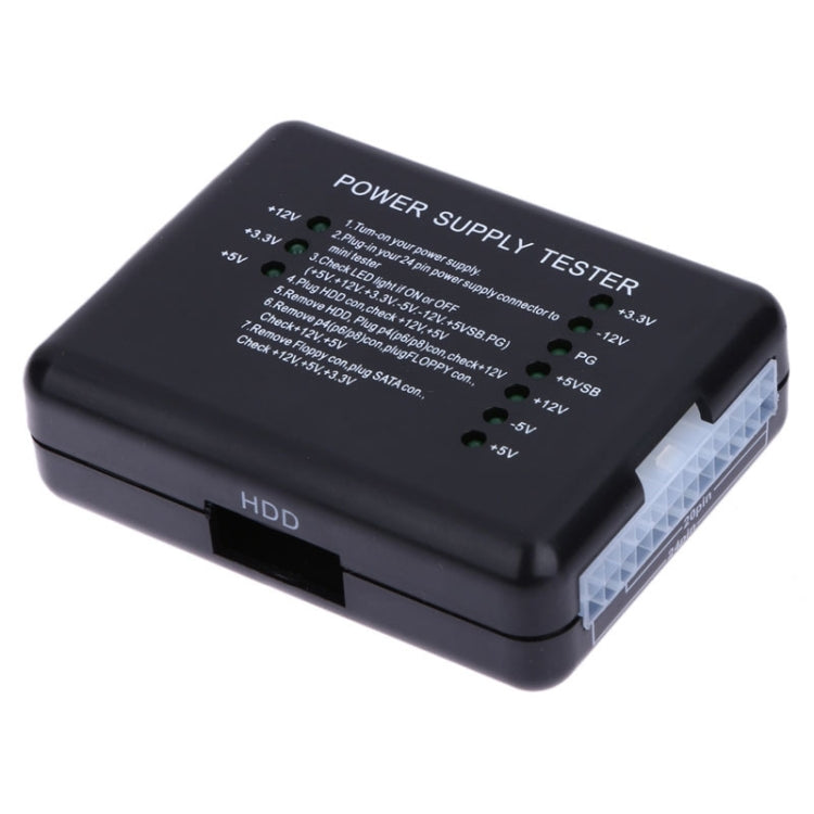 Testador de Fonte de Alimentação PC 20 / 24 Pinos PSU ATX SATA HD, Conector ATX