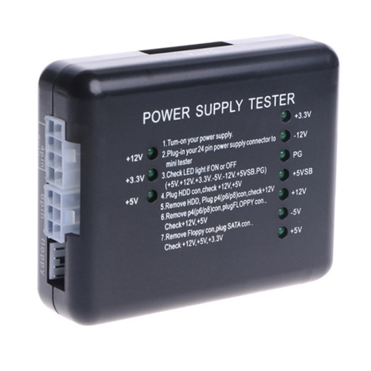 Testador de Fonte de Alimentação PC 20 / 24 Pinos PSU ATX SATA HD, Conector ATX