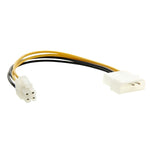Cabo Adaptador de Alimentação CPU ATX 12V Molex IDE 2 Pinos para 4 Pinos ATX P4, Macho 2 Pinos para Fêmea 4 Pinos
