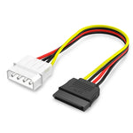 Adaptador de Cabo de Alimentação 4 Pinos IDE para Serial ATA SATA (15cm), Material: Al+Mg, 4 Pinos IDE para SATA