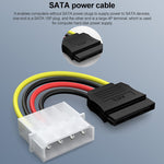 Adaptador de Cabo de Alimentação 4 Pinos IDE para Serial ATA SATA (15cm), Material: Al+Mg, 4 Pinos IDE para SATA