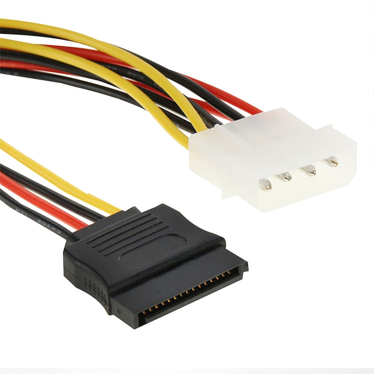 Cabo Adaptador de Alimentação Serial SATA 2 x 15 Pinos para 4 Pinos, Comprimento: 18cm, Material: Alumínio + Magnésio, Material: Cobre