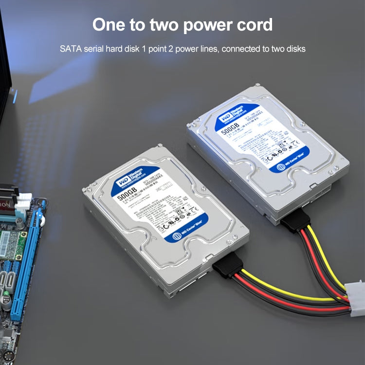 Cabo Adaptador de Alimentação Serial SATA 2 x 15 Pinos para 4 Pinos, Comprimento: 18cm, Material: Alumínio + Magnésio, Material: Cobre