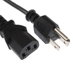 Cabos de Alimentação AC Universais US 3 Pinos para Computador de Secretária, Impressora, Monitor, Comprimento do Cabo: 1,2m, Ficha US 2 Pinos, Comprimento: 1,2m