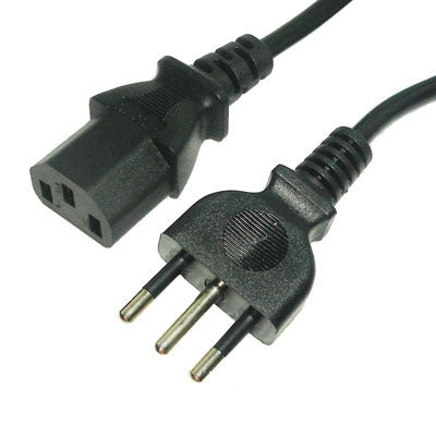 Cabo de Alimentação para PC de Secretária com 3 Pinos, Normas Italianas, Comprimento do Cabo: 1,5m, Ficha Itália, 1,2m, Ficha Itália, 1,5m