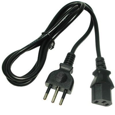 Cabo de Alimentação para PC de Secretária com 3 Pinos, Normas Italianas, Comprimento do Cabo: 1,5m, Ficha Itália, 1,2m, Ficha Itália, 1,5m