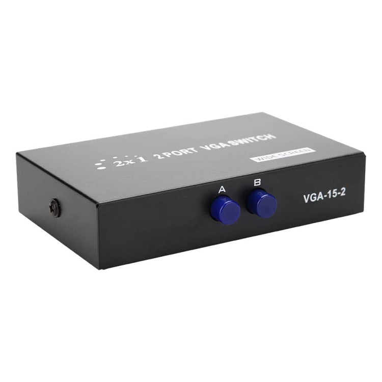 Caixa Comutadora VGA de 2 Portas, 2 Entradas 1 Saída para Monitor LCD PC TV - HD15 (FJ-15-2C)
