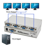 Divisor VGA de 4 Portas 150MHz (1 Entrada VGA, 4 Saídas VGA), Divisor de 4 Portas Prateado