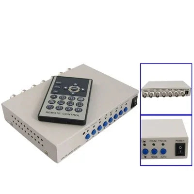Processador Divisor de Vídeo de Segurança CCTV Colorido Quad 4 Canais (Branco), Processador 4 Canais