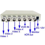 Processador Divisor de Vídeo de Segurança CCTV Colorido Quad 4 Canais (Branco), Processador 4 Canais