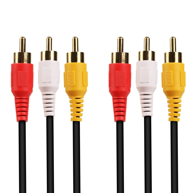 Cabo Áudio Vídeo Estéreo RCA Qualidade Normal, Comprimento: 3m, 3 RCA para 3 RCA, Comprimento: 3m