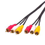 Cabo Áudio Vídeo Estéreo RCA Qualidade Normal, Comprimento: 3m, 3 RCA para 3 RCA, Comprimento: 3m