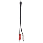 Cabo Jack Estéreo Fêmea 3,5mm para 2 Fichas RCA Macho, Comprimento: 38cm, 3,5mm para 2 RCA Macho