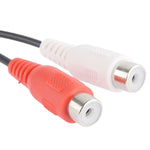 Adaptador Cabo Divisor Y Vídeo 2 RCA Fêmea para 1 RCA Macho, Comprimento: 26,5cm, 1 RCA Macho para 2 RCA Fêmea