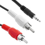 Cabo de Áudio Estéreo Jack 3,5mm para RCA Macho de Qualidade Normal, Comprimento: 1,5m, Comprimento: 1,5m