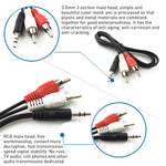 Cabo Áudio Jack Estéreo 3,5mm para RCA Macho Qualidade Normal, Comprimento: 3m, Comprimento: 3m