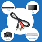 Cabo Áudio Jack Estéreo 3,5mm para RCA Macho Qualidade Normal, Comprimento: 3m, Comprimento: 3m
