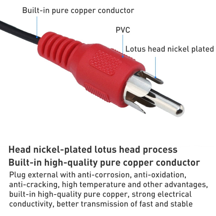 Cabo Áudio Jack Estéreo 3,5mm para RCA Macho, Comprimento: cerca de 2,7m, Comprimento: 2,7m
