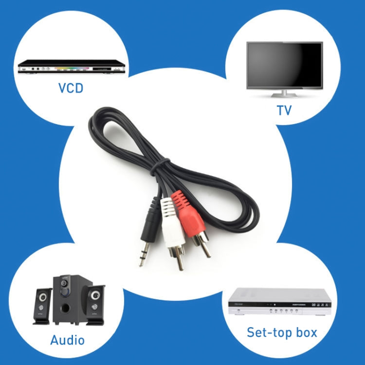 Cabo Áudio Jack Estéreo 3,5mm para RCA Macho, Comprimento: cerca de 2,7m, Comprimento: 2,7m
