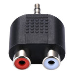 Adaptador Y de Áudio RCA Fêmea para Jack Macho 3,5mm, 2 RCA Fêmea para 3,5mm, 2 RCA(AV) Fêmea para 3,5mm