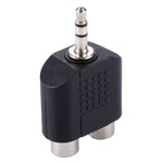 Adaptador Y de Áudio RCA Fêmea para Jack Macho 3,5mm, 2 RCA Fêmea para 3,5mm, 2 RCA(AV) Fêmea para 3,5mm