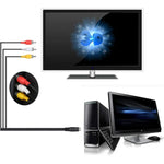 Cabo Adaptador Conversor TV Macho 4 Pinos S-Video para AV 3 RCA, Comprimento: 1,5M, S-Video para AV 3RCA Macho