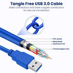 Cabo de Extensão USB 3.0 A Macho para A Macho AM-AM, Comprimento: 3m, Comprimento: 1m