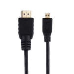 Cabo Micro HDMI para HDMI de 1,5 m, 19 pinos, versão 1.4, suporte 3D, HDMI macho, suporte 3D, comprimento: 1,5 m