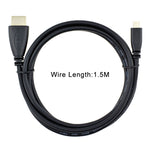 Cabo Micro HDMI para HDMI 19 Pinos de 1,5m, Versão 1.4, HDMI Macho, Comprimento: 1,5m