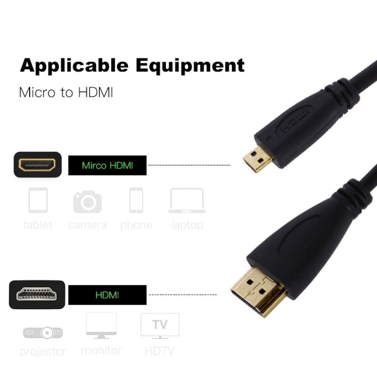 Cabo Micro HDMI para HDMI 19 Pinos de 1,5m, Versão 1.4, HDMI Macho, Comprimento: 1,5m