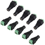 10 Peças de Conector Fêmea DC para CCTV