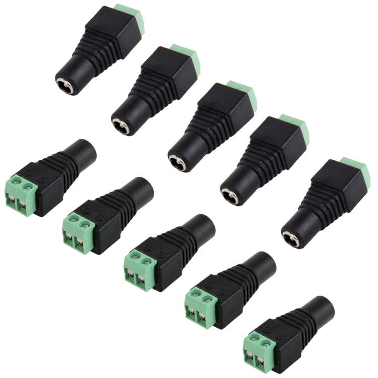 10 Peças de Conector Fêmea DC para CCTV