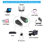 10 Peças de Conector Fêmea DC para CCTV