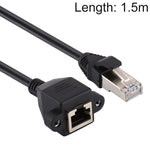 Cabo de Extensão com Trava de Parafuso para Painel RJ45 Fêmea para Macho CAT5E, Comprimento: 1,5m, 1,5m
