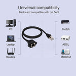 Cabo de Extensão com Trava de Parafuso para Painel RJ45 Fêmea para Macho CAT5E, Comprimento: 1,5m, 1,5m