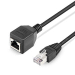 Cabo de Extensão de Rede RJ45 Fêmea para Macho Cat, Comprimento: 30cm, RJ45 Macho 30cm