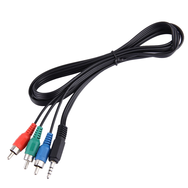 Cabo de Vídeo Componente RGB Jack 3,5mm 1,5m, 3,5mm para 3 RCA, Comprimento: 1,5m