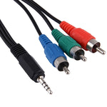 Cabo de Vídeo Componente RGB Jack 3,5mm 1,5m, 3,5mm para 3 RCA, Comprimento: 1,5m