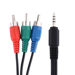 Cabo de Vídeo Componente RGB Jack 3,5mm 1,5m, 3,5mm para 3 RCA, Comprimento: 1,5m
