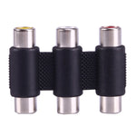 Adaptador Acoplador AV 3 RCA Fêmea para Fêmea, 3 RCA AV Fêmea para Fêmea