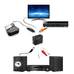 Conversor de Áudio Digital Óptico Coaxial Toslink para RCA Analógico (Preto), Spdif+Coaxial para 2RCA