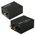 Conversor de Áudio RCA Analógico para Digital Óptico Coaxial Toslink (Preto), 2RCA para Spdif+Coaxial