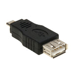 Adaptador OTG USB 2.0 A Fêmea para Micro USB 5 Pinos Macho, USB AF para Micro USB