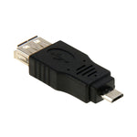Adaptador OTG USB 2.0 A Fêmea para Micro USB 5 Pinos Macho, USB AF para Micro USB