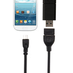 Adaptador USB A Fêmea para Micro USB 5 Pinos Macho de 10cm com OTG